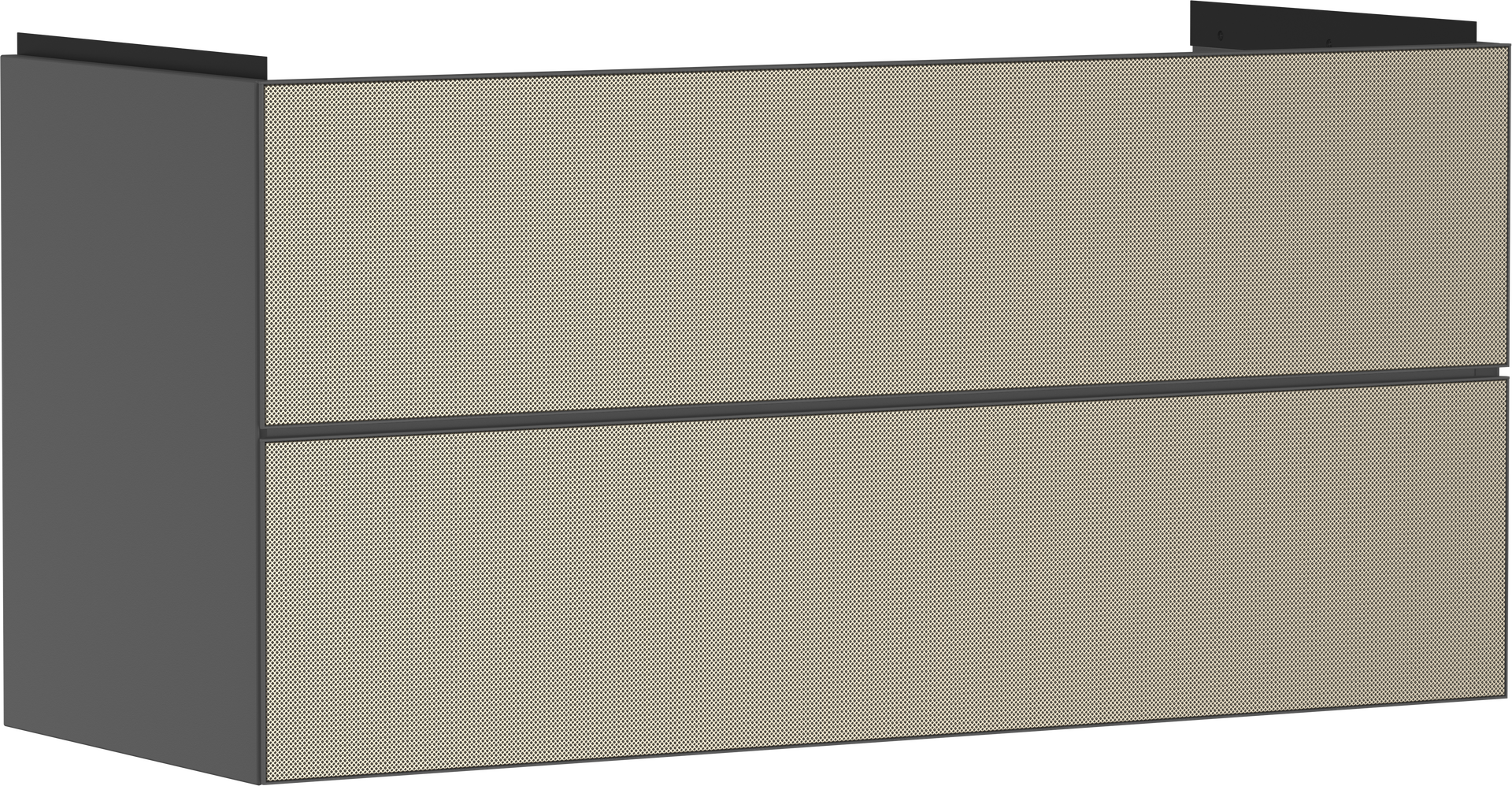Waschtischunterschrank Schiefergrau Matt 1180/475 mit 2 Schubkästen für Waschtisch