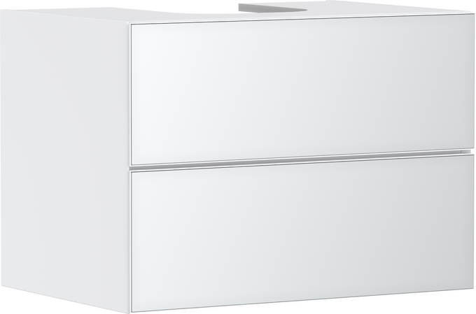 Meuble sous-lavabo Blanc mat 780/550 avec 2 tiroirs pour lavabo à poser