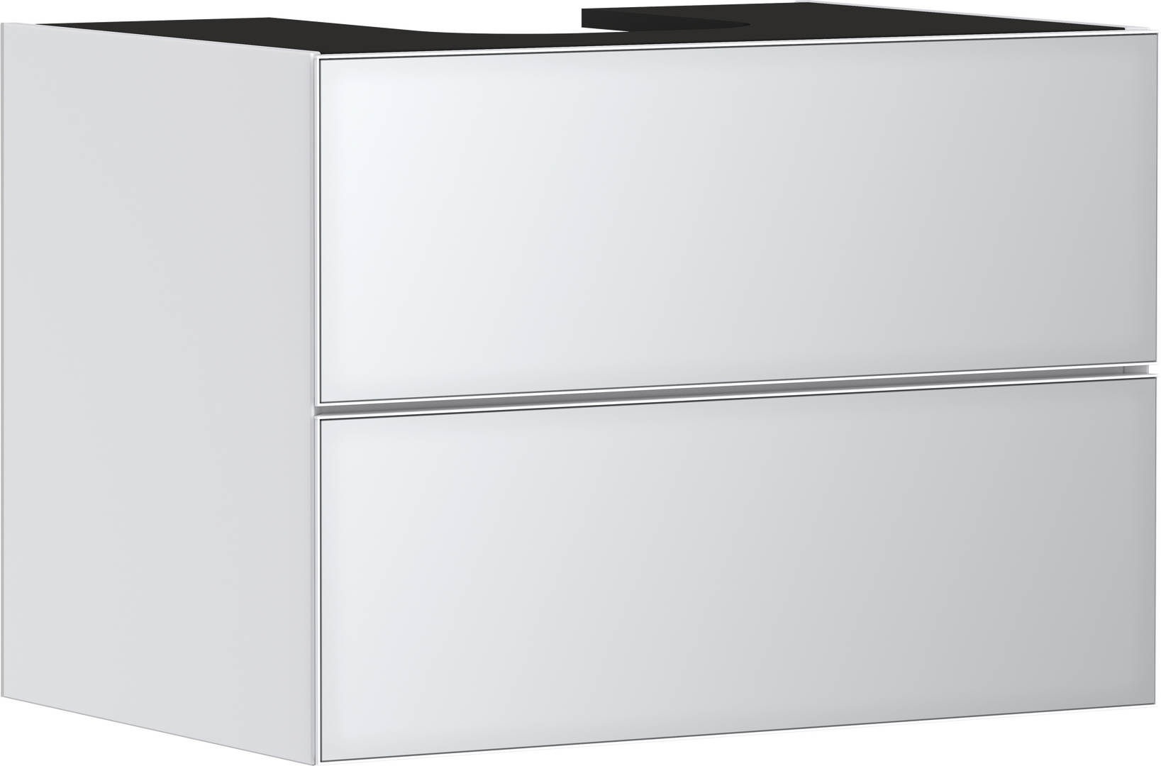 Base sottolavabo con 2 cassetti Bianco Opaco 780/550 per top con foro centrale