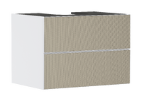 Mueble de baño blanco mate 780/550 con 2 cajones para consolas con recorte en el centro