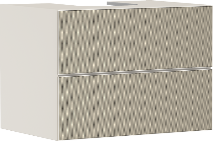 Meuble sous-lavabo Sable beige mat 780/550 avec 2 tiroirs pour consoles avec lavabo à poser