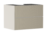 Onderkast Sand Matt Beige 780/550 met 2 laden voor console met uitsparing in het midden