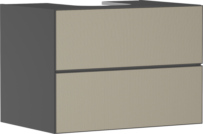 Skříňka pod umyvadlo břidlicová matná šedá 780/550 se 2 zásuvkami pro desky se zápustným umyvadlem na desku