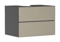 Onderkast Slate Matt Grey 780/550 met 2 laden voor console met uitsparing in het midden