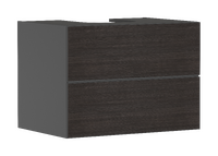 Onderkast Slate Matt Grey 780/550 met 2 laden voor console met uitsparing in het midden