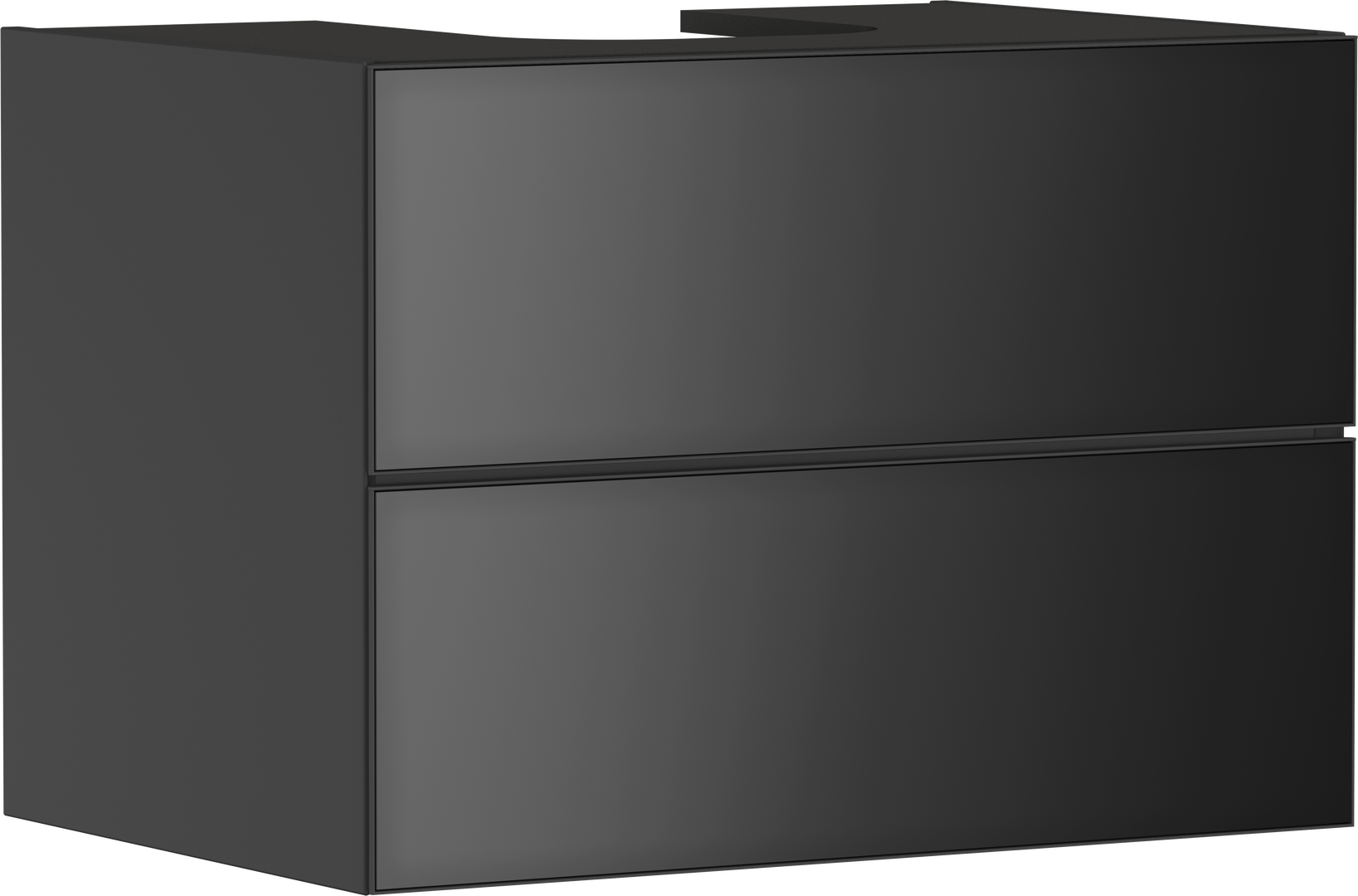 Waschtischunterschrank Schiefergrau Matt 780/550 mit 2 Schubkästen für Konsole mit Ausschnitt mittig