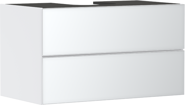 Meuble bas 980/550 pour vasque/lavabo à poser Xevolos E, 2 tiroirs, caisson Blanc mat