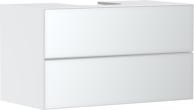 Meuble sous-lavabo Blanc mat 980/550 avec 2 tiroirs pour lavabo à poser