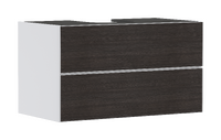 Vanity unit Matt White 980/550 with 2 drawers for console with cutout middle