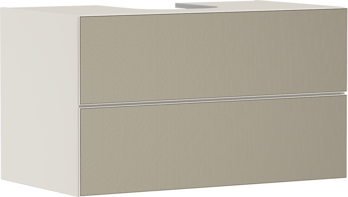 Skříňka pod umyvadlo písková matná béžová 980/550 se 2 zásuvkami pro desky se zápustným umyvadlem na desku