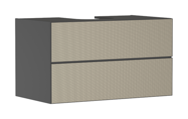 Meuble bas 980/550 pour vasque/lavabo à poser Xevolos E, 2 tiroirs, caisson Gris mat