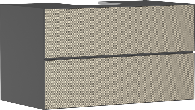 Skříňka pod umyvadlo břidlicová matná šedá 980/550 se 2 zásuvkami pro desky se zápustným umyvadlem na desku