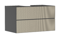 Onderkast Slate Matt Grey 980/550 met 2 laden voor console met uitsparing in het midden
