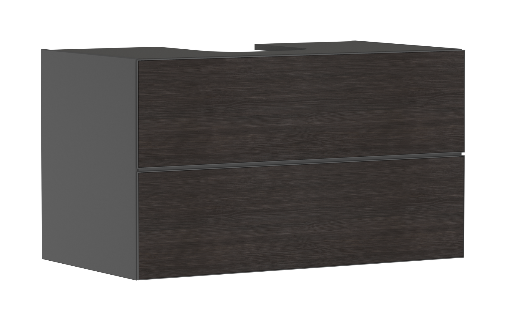 Vanity unit Slate Matt Grey 980/550 with 2 drawers for console with cutout middle