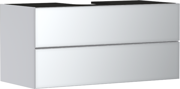 Meuble bas 1180/550 pour vasque/lavabo à poser Xevolos E, 2 tiroirs, caisson Blanc mat