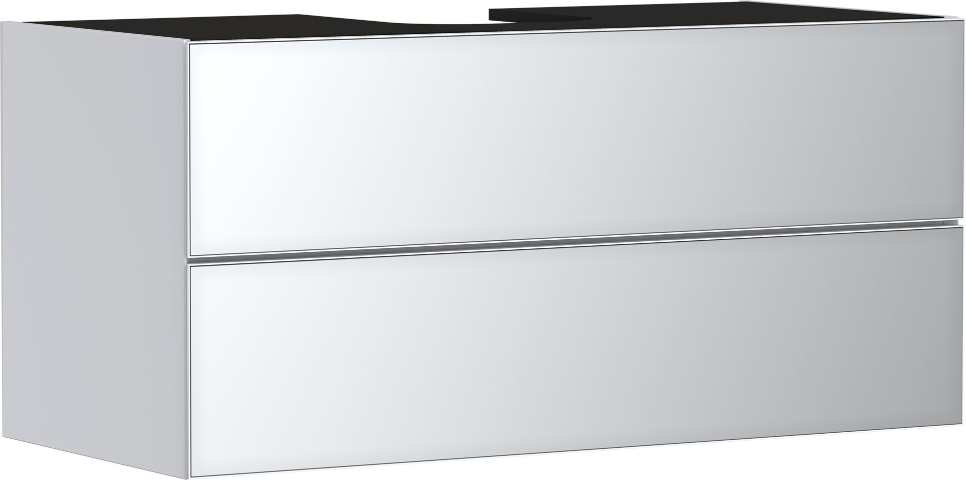 badmeubel Matt White 1180/550 met 2 lades voor consoles met inbouwwastafel geslepen