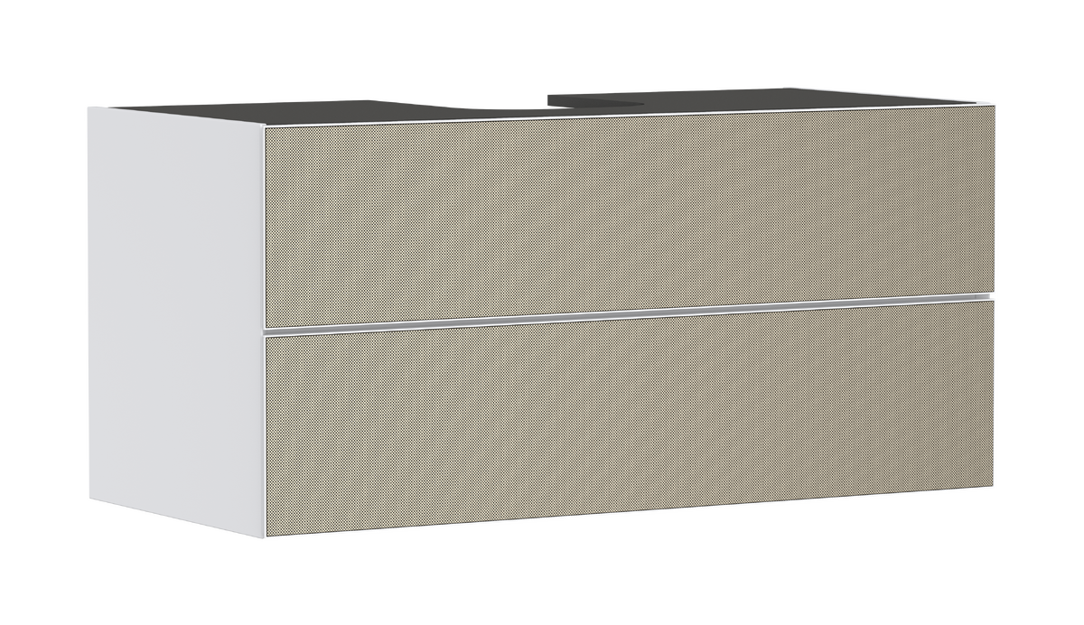 Onderkast Matt White 1180/550 met 2 laden voor wastafel