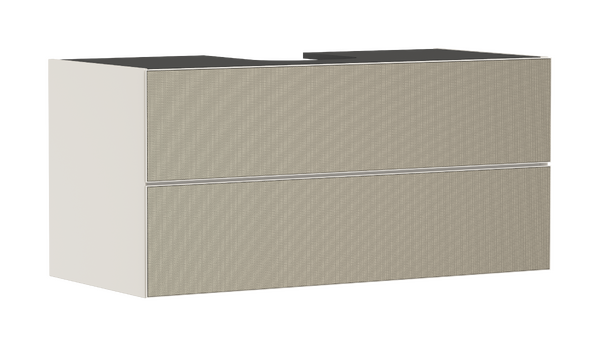 Meuble bas 1180/550 pour vasque/lavabo à poser Xevolos E, 2 tiroirs, caisson Beige mat