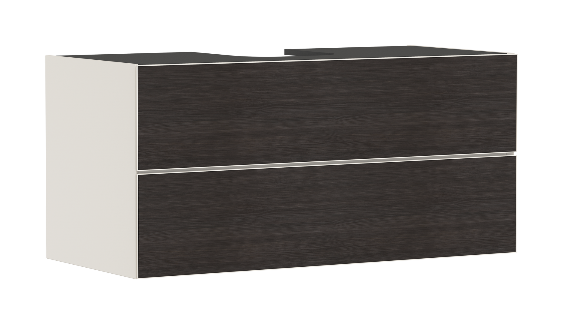 Vanity unit Sand Matt Beige 1180/550 with 2 drawers for console with cutout middle