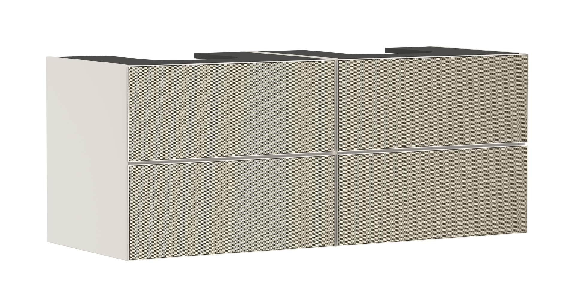 Vanity unit Sand Matt Beige 1370/550 with 4 drawers for console with 2 cutouts