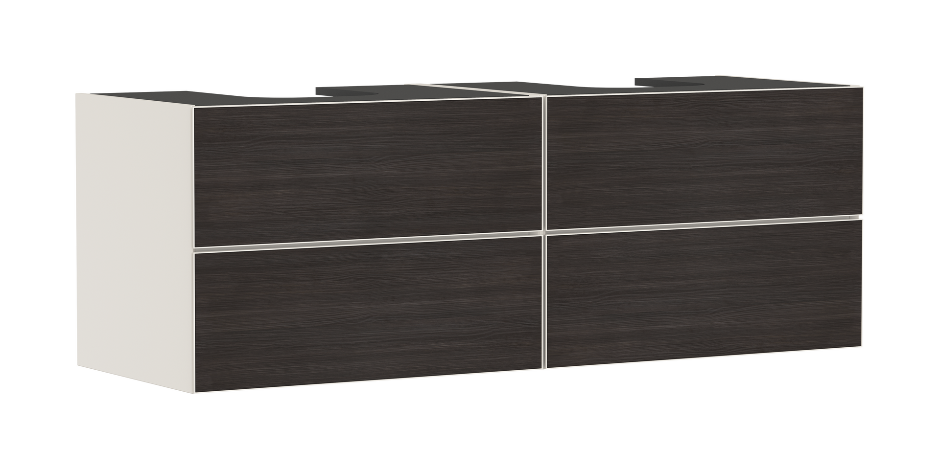 Vanity unit Sand Matt Beige 1570/550 with 4 drawers for console with 2 cutouts