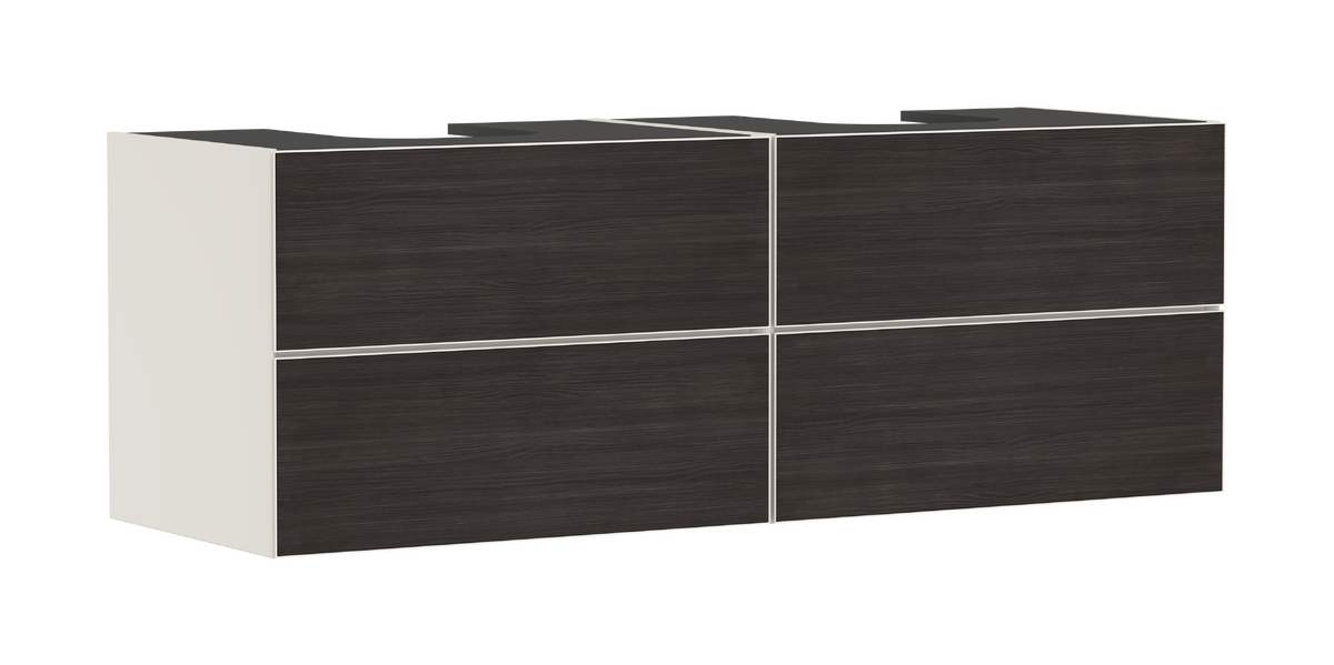Base sottolavabo con 4 cassetti Beige Sabbia Opaco 1570/550 per top con 2 lavabi rettificati