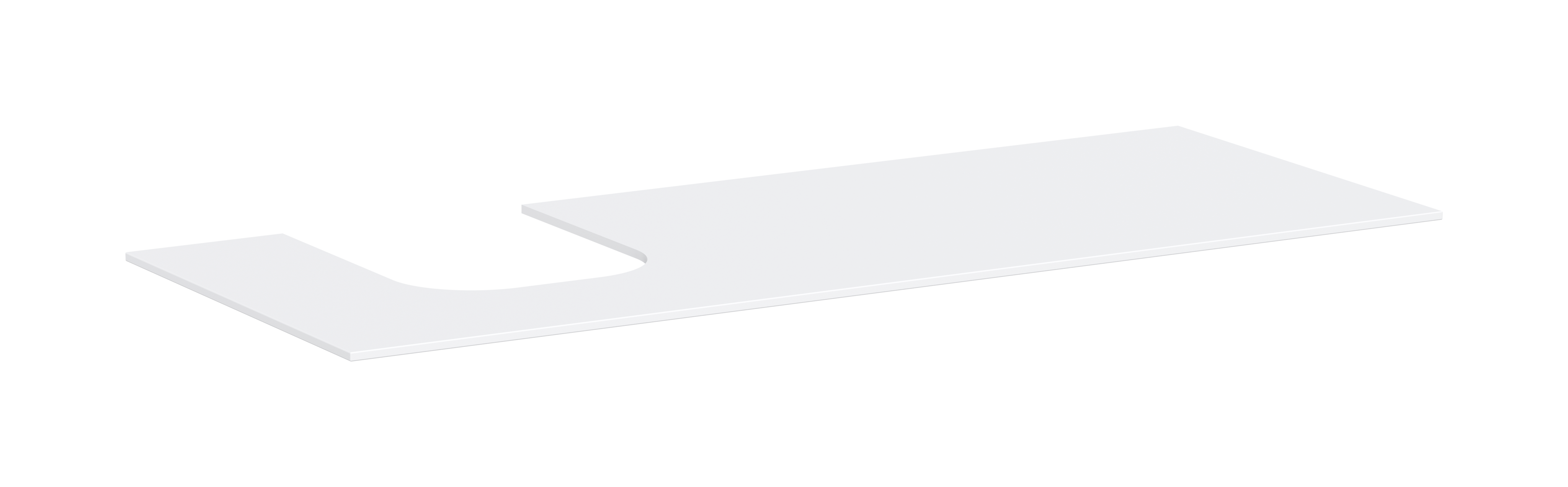 console 1370/550 met uitsparing links voor inbouwwastafel geslepen