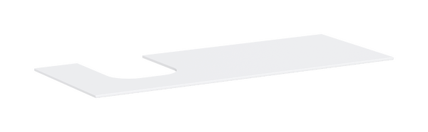 Console 1370/550 with cutout left for countertop basin ground Matt White