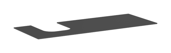 Console 1370/550 with cutout left for countertop basin ground Slate Matt Grey