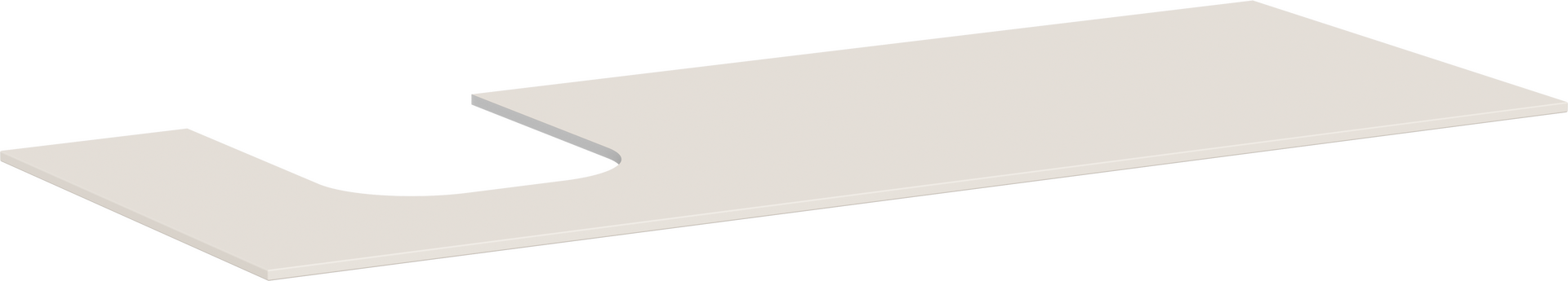 Konsole 1370/550 mit Ausschnitt links für Aufsatzwaschtisch geschliffen