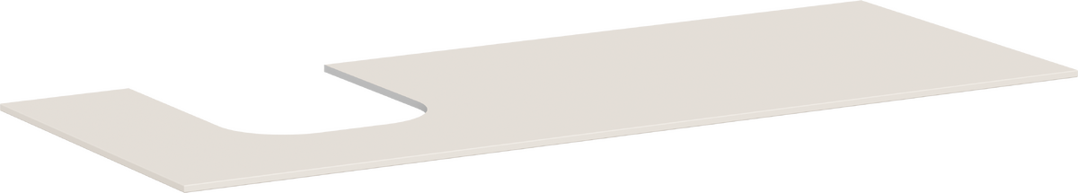 Consola 1370/550 con recorte a la izquierda para lavabo sobre encimera