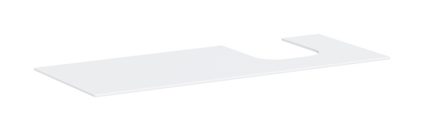 Console 1370/550 with cutout right for countertop basin ground Matt White