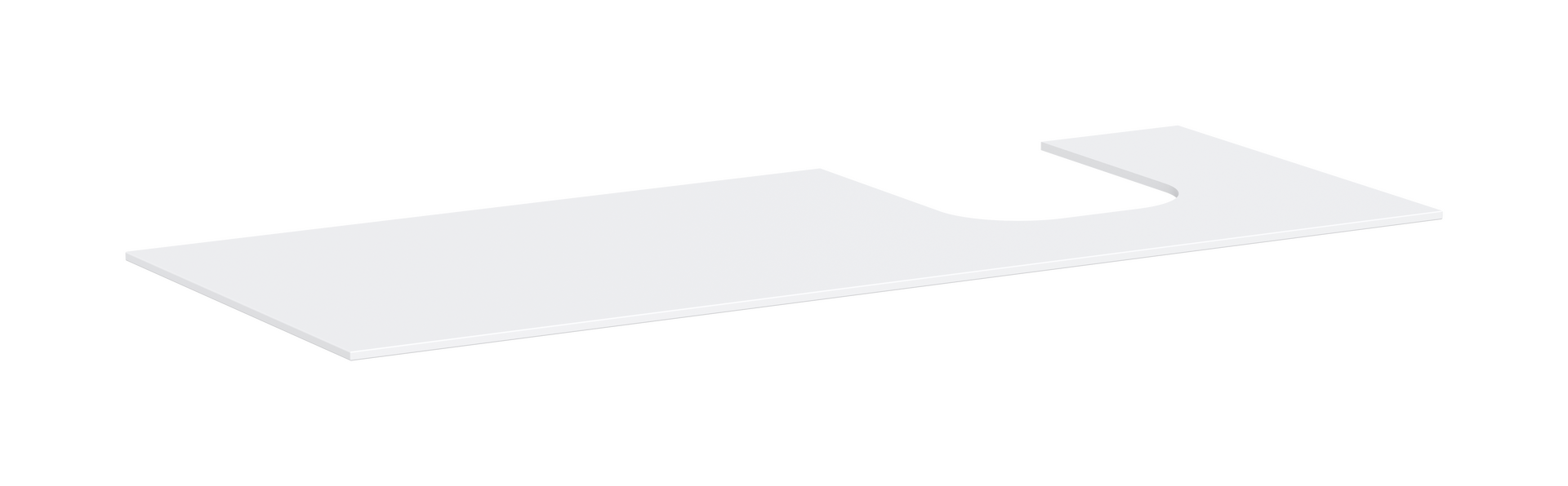 Konsole 1370/550 mit Ausschnitt rechts für Aufsatzwaschtisch geschliffen