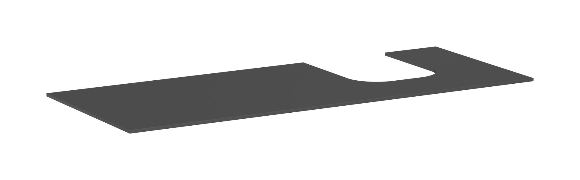 Konsole 1370/550 mit Ausschnitt rechts für Aufsatzwaschtisch geschliffen