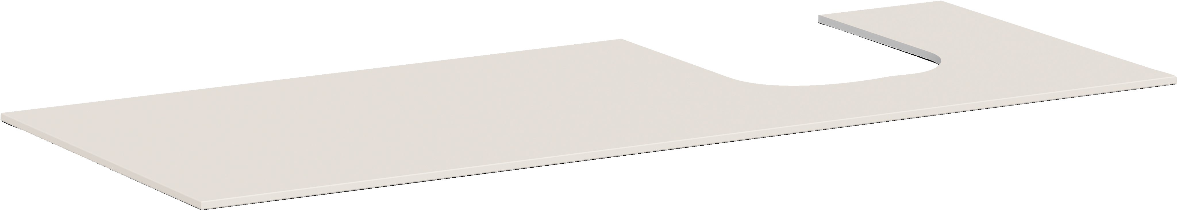 Console 1370/550 met uitsparing rechts voor wastafel geschuurd