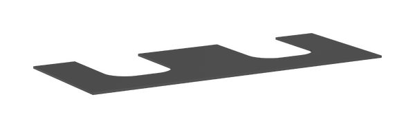 Bordplade 1370/550 med 2 udskæringer til bordmonteret vask med slebet underside Mat skifergrå