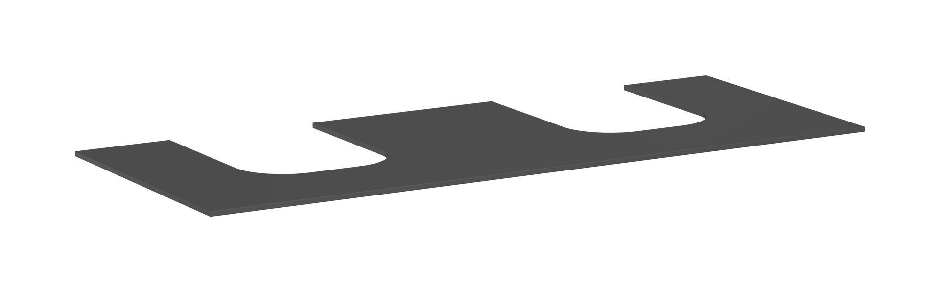 Console 1370/550 with 2 cutouts for countertop basin ground