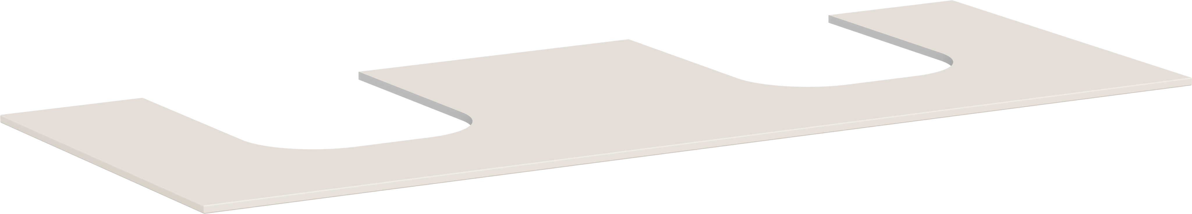 Top 1370/550 con 2 fori per lavabo rettificato