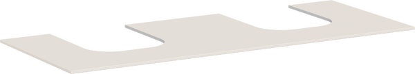 Bordplade 1370/550 med 2 udskæringer til bordmonteret vask med slebet underside Mat sandbeige