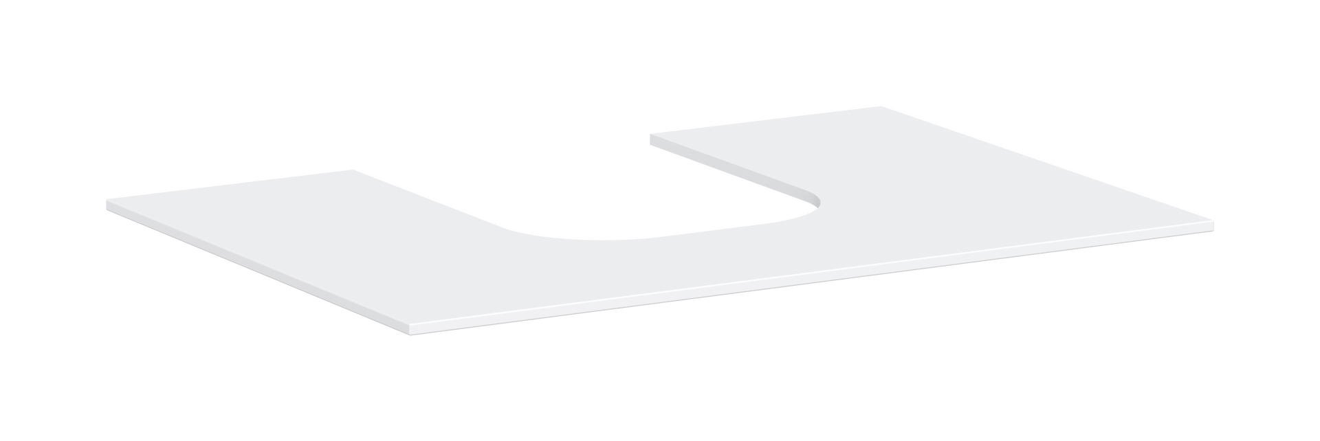 Konsole 780/550 mit Ausschnitt mittig für Aufsatzwaschtisch geschliffen