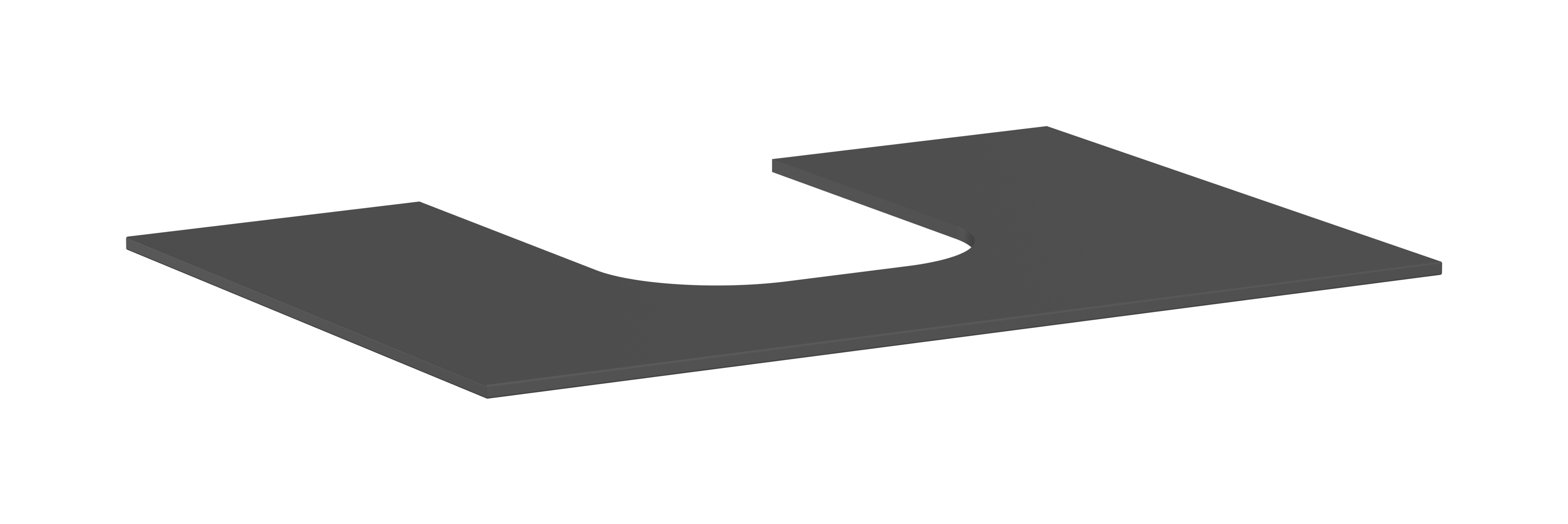 Blat 780/550 z wycięciem na środku pod umywalkę wpuszczaną