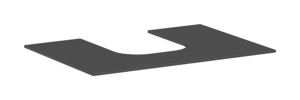 Console 780/550 with cutout middle for countertop basin ground Slate Matt Grey