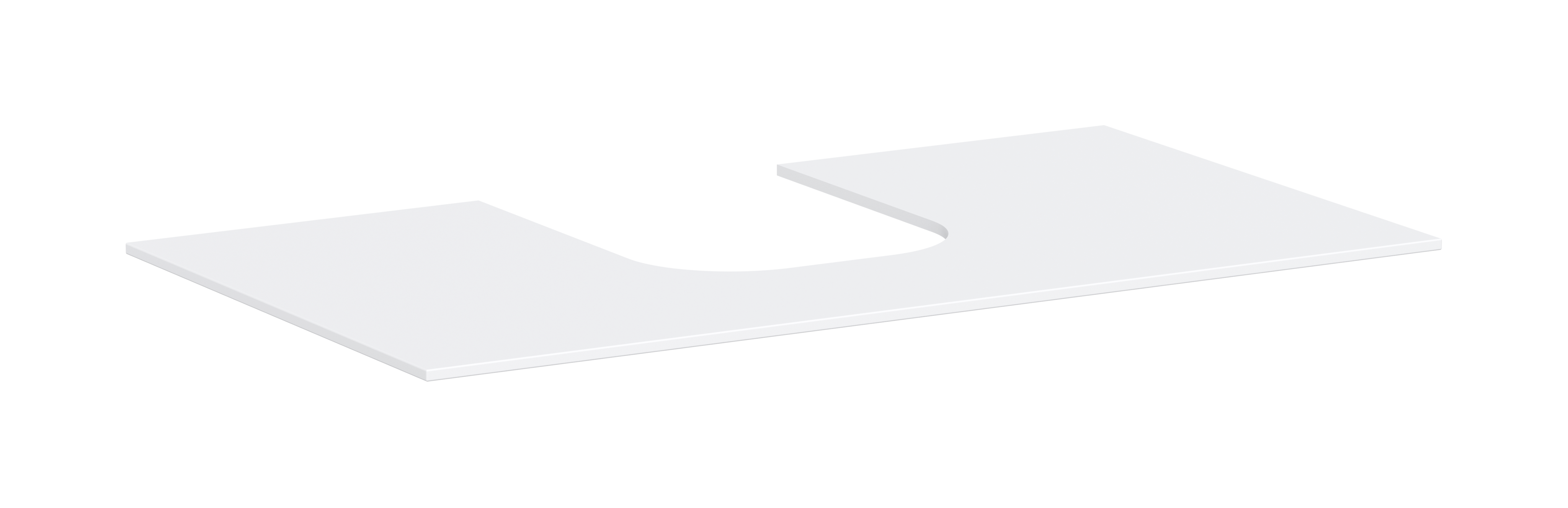 Konsole 980/550 mit Ausschnitt mittig für Aufsatzwaschtisch geschliffen