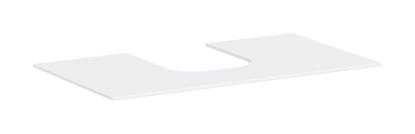 Console 980/550 with cutout middle for countertop basin ground Matt White