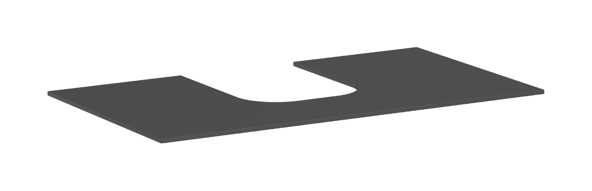 Konsole 980/550 mit Ausschnitt mittig für Aufsatzwaschtisch geschliffen