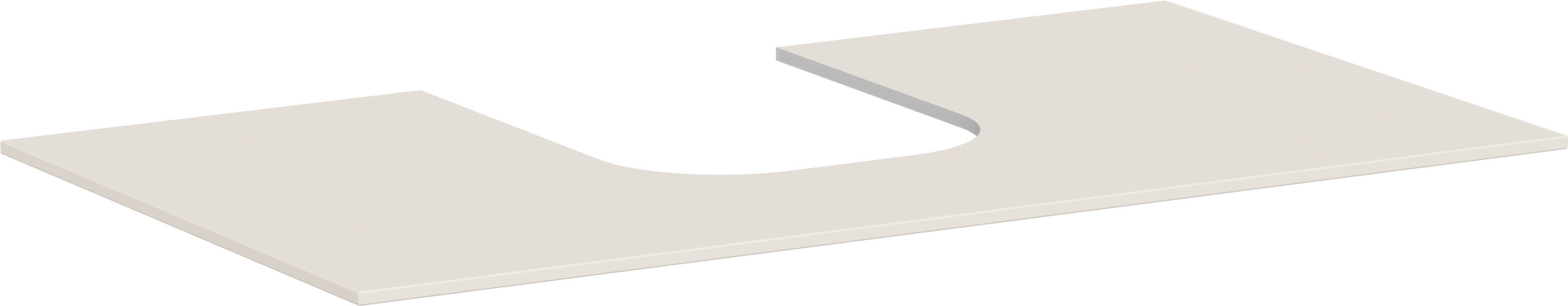 Konsole 980/550 mit Ausschnitt mittig für Aufsatzwaschtisch geschliffen