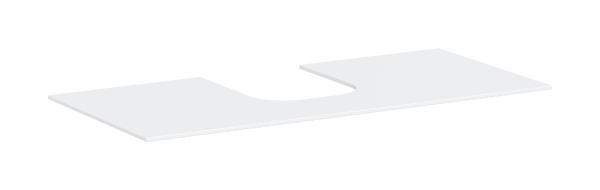 Console 1180/550 with cutout middle for countertop basin ground Matt White