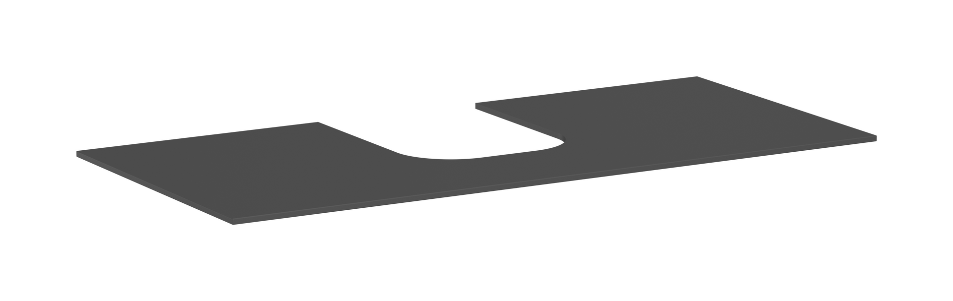 Konsole 1180/550 mit Ausschnitt mittig für Aufsatzwaschtisch geschliffen