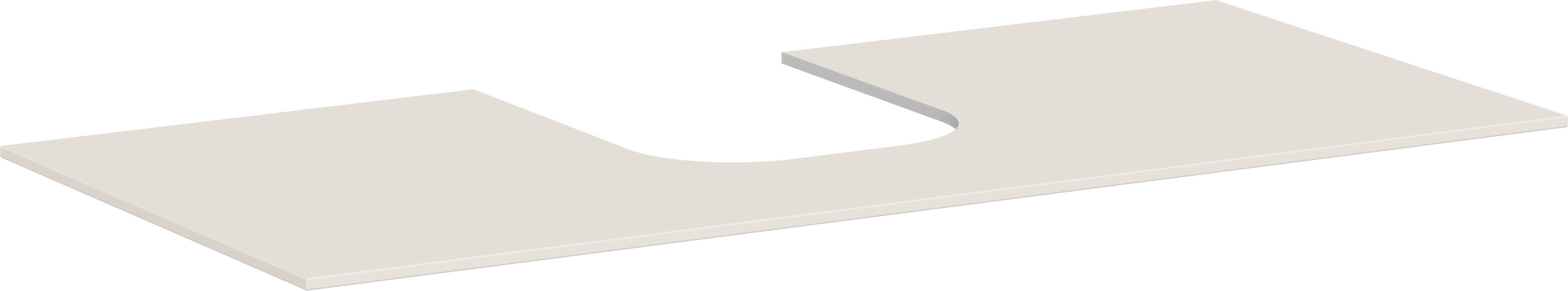 Consola 1180/550 con recorte en el centro para lavabo sobre encimera