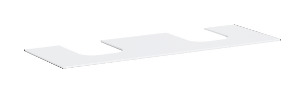 Console 1570/550 with 2 cutouts for countertop basin ground Matt White